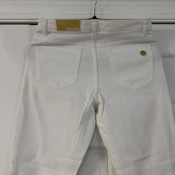 Michael Kors Women's Straight Leg White Jeans - Picture 7 of 7